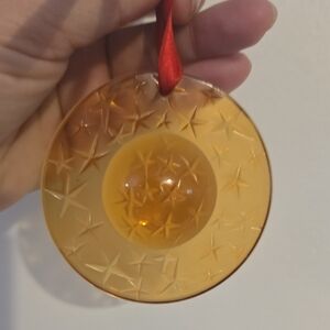 Vintage 1995 Lalique Topaz Amber Glass Constellation Ornament
